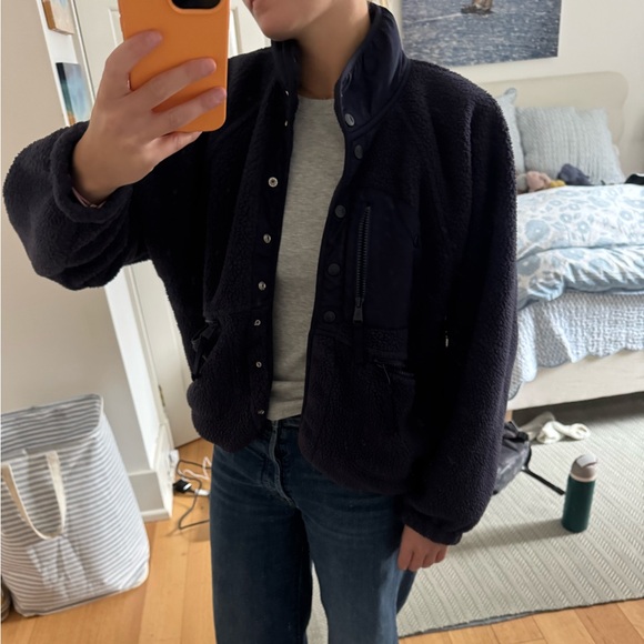 Free People Movement Navy Fleece Jacket - Picture 3 of 5